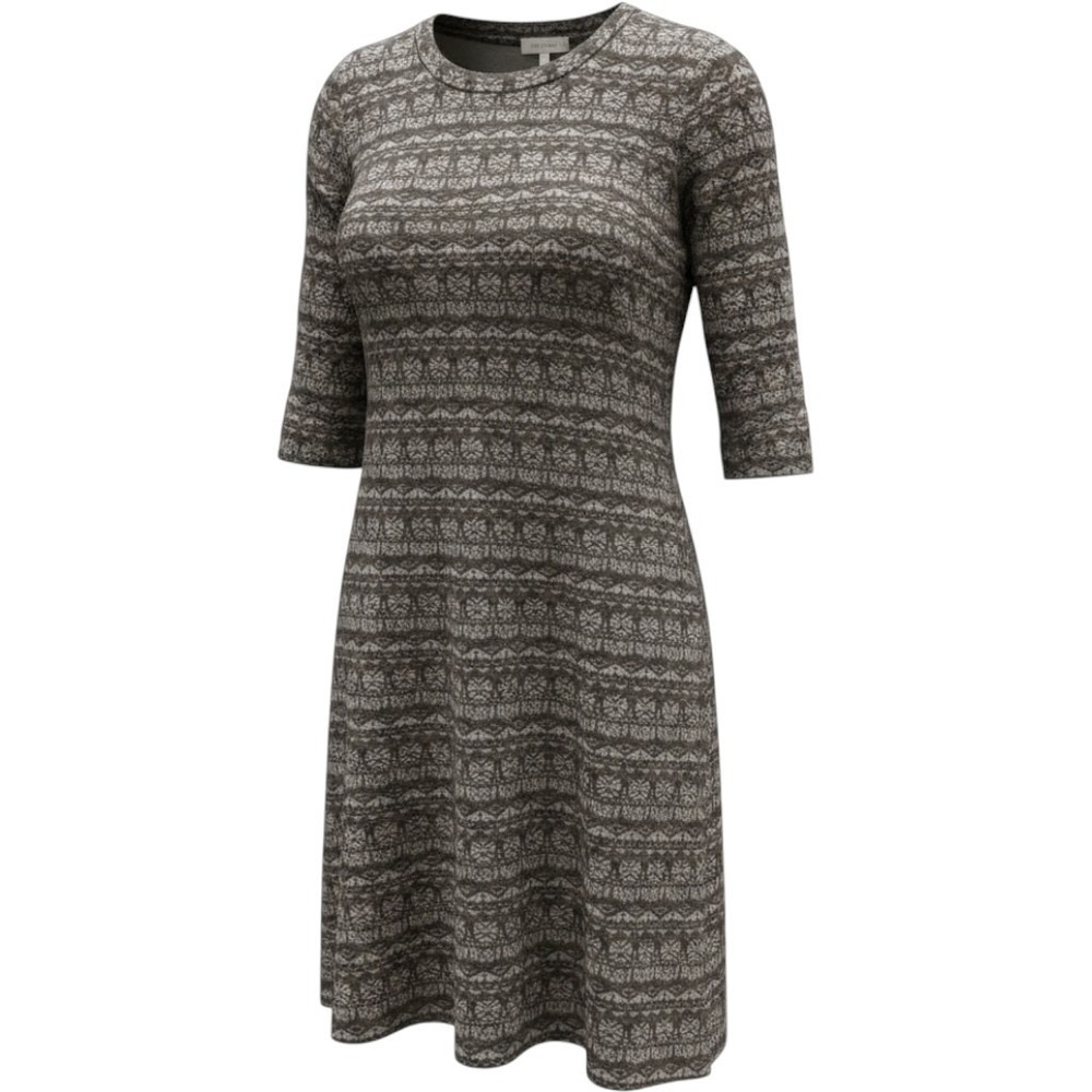 American Eagle Gray Geometric Knit Fit & Flare Dress Open Back Cutout Large